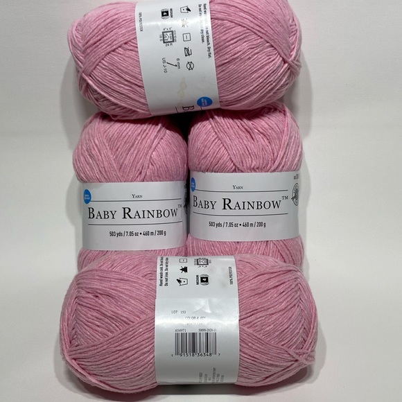 Bundle of 4 large skein of Loop Thread Baby Rainbow yarn skeins pink - Picture 1 of 9